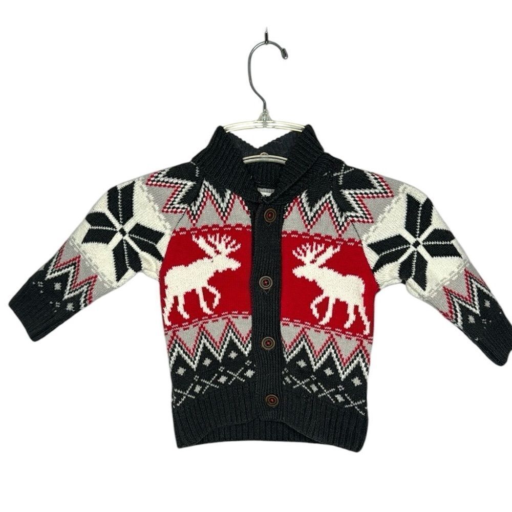 Hatley Kids Holiday Stag Fair Isle Cotton Blend Sweater. Size 2.